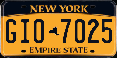 NY license plate GIO7025