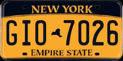 NY license plate GIO7026