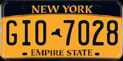 NY license plate GIO7028