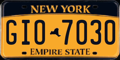 NY license plate GIO7030