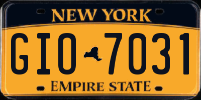 NY license plate GIO7031