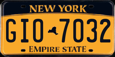 NY license plate GIO7032