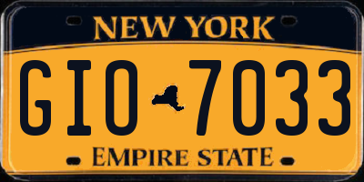 NY license plate GIO7033