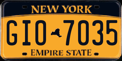 NY license plate GIO7035