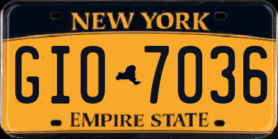 NY license plate GIO7036