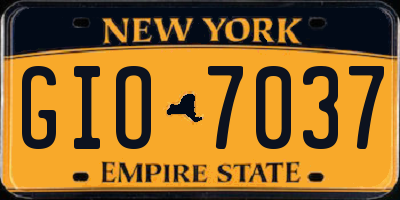 NY license plate GIO7037