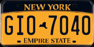 NY license plate GIO7040