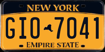 NY license plate GIO7041