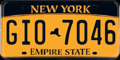 NY license plate GIO7046