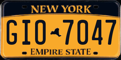 NY license plate GIO7047