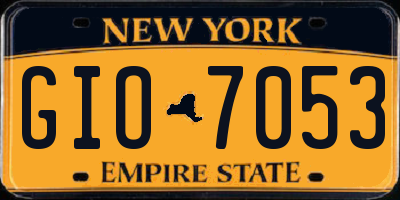 NY license plate GIO7053