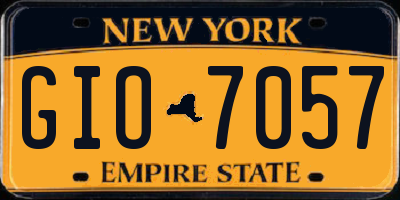 NY license plate GIO7057