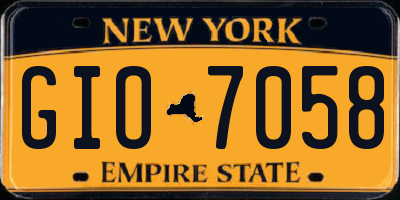 NY license plate GIO7058