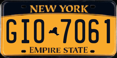 NY license plate GIO7061