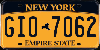 NY license plate GIO7062