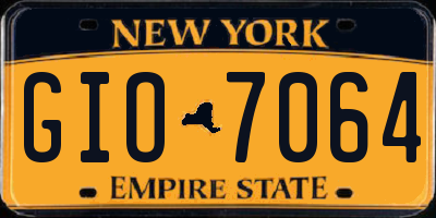 NY license plate GIO7064