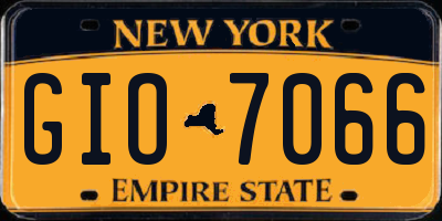 NY license plate GIO7066