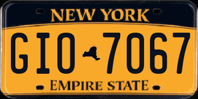 NY license plate GIO7067