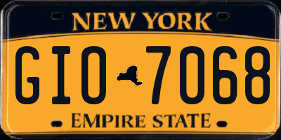 NY license plate GIO7068