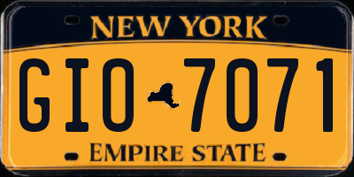 NY license plate GIO7071