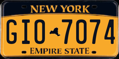 NY license plate GIO7074