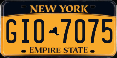 NY license plate GIO7075