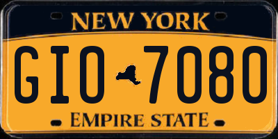 NY license plate GIO7080
