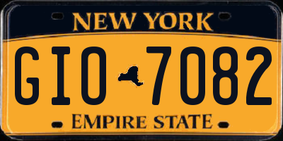 NY license plate GIO7082