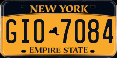 NY license plate GIO7084