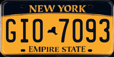 NY license plate GIO7093