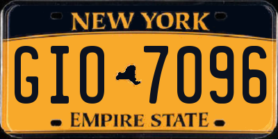NY license plate GIO7096