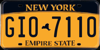 NY license plate GIO7110