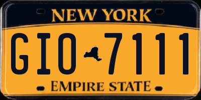 NY license plate GIO7111
