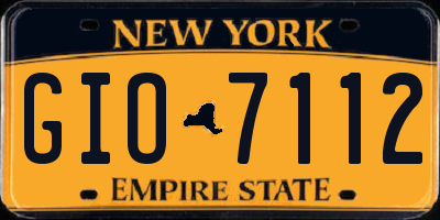 NY license plate GIO7112