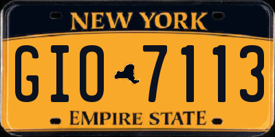 NY license plate GIO7113