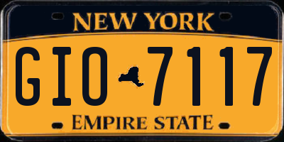 NY license plate GIO7117
