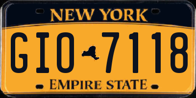 NY license plate GIO7118