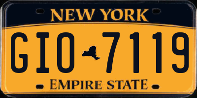 NY license plate GIO7119