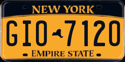 NY license plate GIO7120