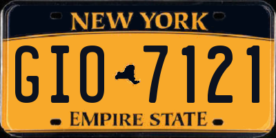NY license plate GIO7121