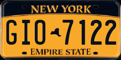NY license plate GIO7122