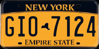 NY license plate GIO7124