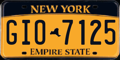 NY license plate GIO7125