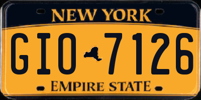 NY license plate GIO7126