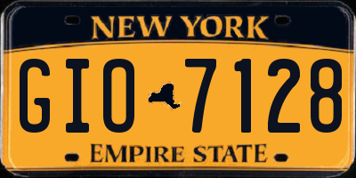NY license plate GIO7128