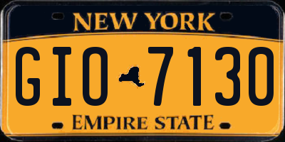 NY license plate GIO7130
