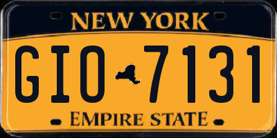 NY license plate GIO7131