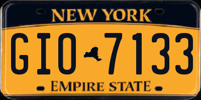 NY license plate GIO7133