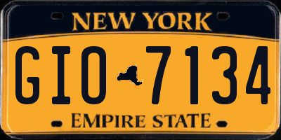 NY license plate GIO7134
