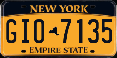 NY license plate GIO7135